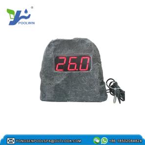 Pool simulation stone temperature display