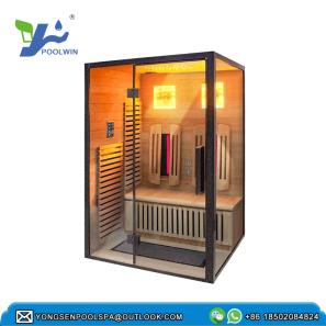 2 Persons Indoor Bath Tub High Grade Custom Smart Control Home Infrared Wooden Sauna Room